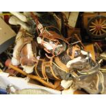 Three boxes and a quantity of various china and other horse ornaments,