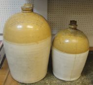 Two stoneware bottles, one marked "Brown & Co.