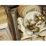 Two boxes of various china wares to include collector's plates,