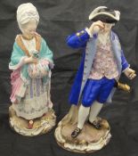 A 19th Century Meissen figure "The Race Goer" with spy glass to his eye,