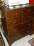 A 19th Century oak chest of two short over three long drawers to bracket feet