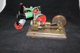 A Mamod toy steam engine,