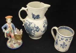 A circa 1800 pearl ware relief work decorated mug,