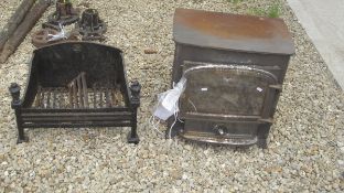 A cast iron log burner together with a fire grate