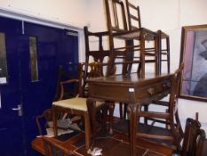 A large collection of various chairs to include a Georgian mahogany carver chair,