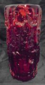 A Whitefriars Geoffrey Baxter designed cylindrical vase with a ruby ground