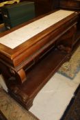 A mahogany console table in the Victorian manner,