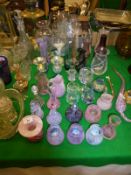 A collection of Caithness glass inkwells,