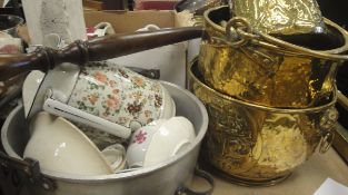 Twelve boxes of sundries to include plated wares, china and glass wares, cutlery, picnic set,