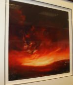 AFTER RICHARD ROWAN "Scarlet Sky I", giclee limited edition print No'd 52/150,