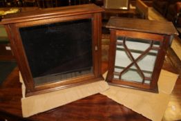 Two mahogany display cabinets of small proportions
