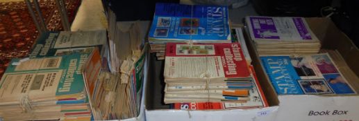 Three boxes containing a large collection of Stamp Collecting Weekly magazines circa 1971 onwards