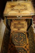 A 19th Century rosewood and burr walnut two tier occasional table with parquetry inlaid top and