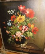 MICHAEL HOPE "Flowers in a vase", still life study, oil on canvas,