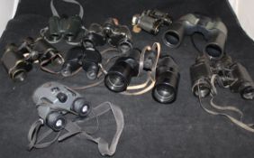 Various binoculars to include a pair of Ross of London 7x30 binoculars,