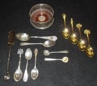 A collection of silver and plated wares to include a silver teaspoon (by Zacchariah Barraclough &