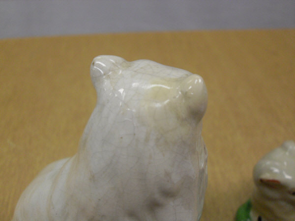 A Staffordshire flat back figure of a seated collie type dog with a cream coat, 15 cm high, - Image 6 of 16