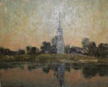 S RUMANTSEV (20th Century) "Dawn in Borshin from Kostroma",