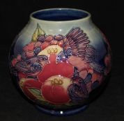 A 20th Century Moorcroft "Blue Finches" vase of ovoid form, designed by Sally Tuffin,