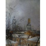 SERGEI ALEXANDROVICH GAVRILIACHENKO (20th Century) "Restoration of the Church of Sergei Radonezh",