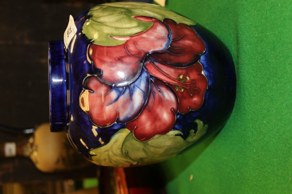 A 20th Century Moorcroft ginger jar of ovoid form decorated with pansies on a cobalt blue ground, - Image 5 of 15