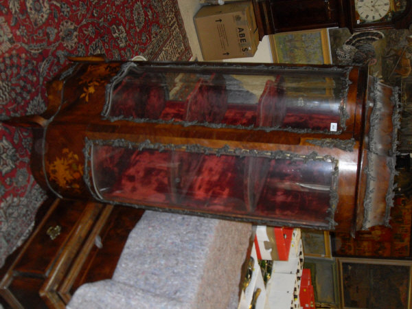 A 19th Century mahogany and inlaid Vitrine of shaped form with applied brass decoration, - Image 2 of 18