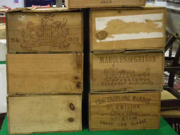 Seven vintage wine crates - Image 2 of 2