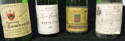 A collection of 14 bottles of various Alsace and German wines including Domaine Zind Humbrecht