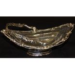 A late Victorian silver swing-handled fruit basket with harebell,