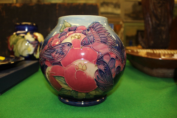 A 20th Century Moorcroft "Blue Finches" vase of ovoid form, designed by Sally Tuffin, - Image 2 of 8