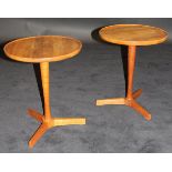A pair of Danish teak circular occasional tables,