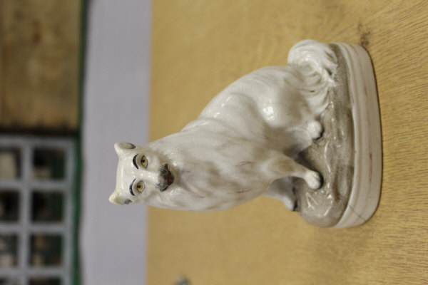 A Staffordshire flat back figure of a seated collie type dog with a cream coat, 15 cm high, - Image 12 of 16