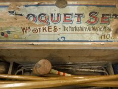 A vintage croquet set,