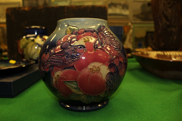 A 20th Century Moorcroft "Blue Finches" vase of ovoid form, designed by Sally Tuffin, - Image 5 of 8