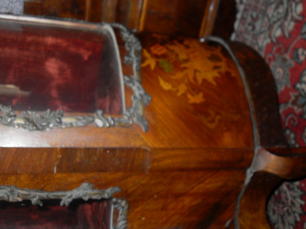 A 19th Century mahogany and inlaid Vitrine of shaped form with applied brass decoration, - Image 10 of 18