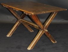 A 19th Century rectangular Provincial oak and pine tavern type table,