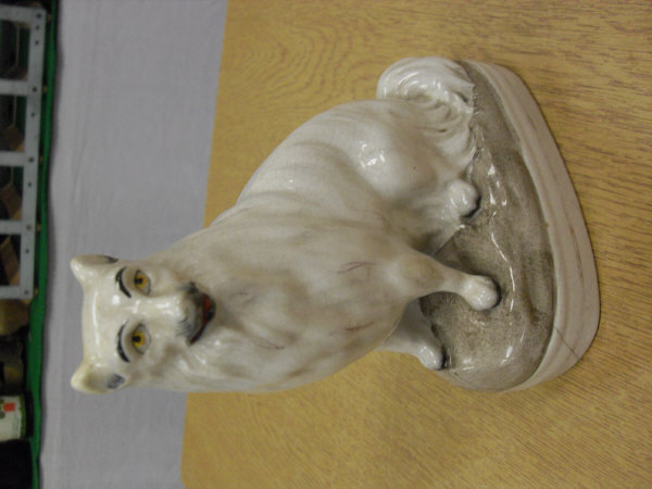 A Staffordshire flat back figure of a seated collie type dog with a cream coat, 15 cm high, - Image 2 of 16