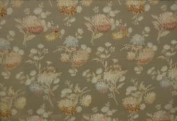 A pair of Chinese silk panels of floral sprays on a cream ground,