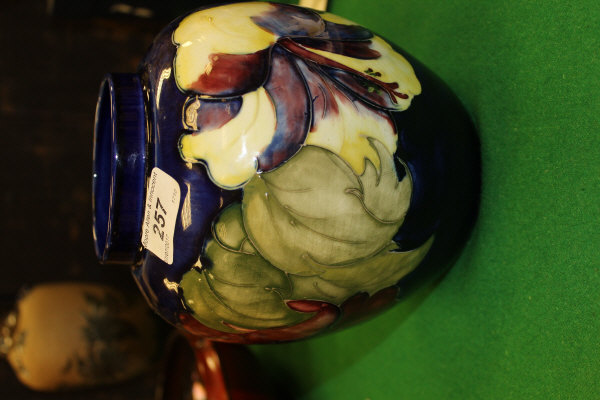 A 20th Century Moorcroft ginger jar of ovoid form decorated with pansies on a cobalt blue ground, - Image 2 of 15
