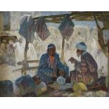 20TH CENTURY RUSSIAN SCHOOL "Arab traders at the market",
