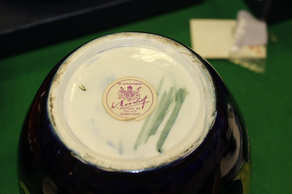 A 20th Century Moorcroft ginger jar of ovoid form decorated with pansies on a cobalt blue ground, - Image 12 of 15