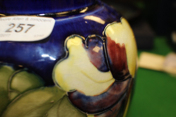 A 20th Century Moorcroft ginger jar of ovoid form decorated with pansies on a cobalt blue ground, - Image 6 of 15