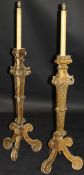 A pair of 18th Century Italian style altar candlesticks,