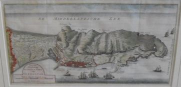 18TH CENTURY DUTCH SCHOOL "Nieuwe Aftekening der Stad en Berg Van Gibraltar",