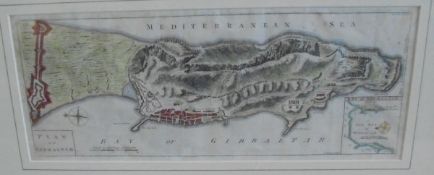 18TH CENTURY ENGLISH SCHOOL "Plan of Gibraltar", with inset of the bay of Gibraltar,