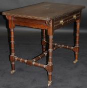 EDWARD S RICHARDS in the manner of GODWIN - a Victorian walnut two drawer side table with fluted