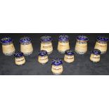 Six Doulton Lambeth stoneware drug jars,