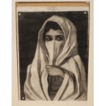 HANZ HERMANN (1858-1942) "Arab Woman", charcoal study, signed and dated "1937" bottom left,