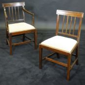 A set of eight 19th Century mahogany bar back dining chairs with reeded decoration,