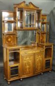 An Edwardian Rosewood and inlaid side cabinet,